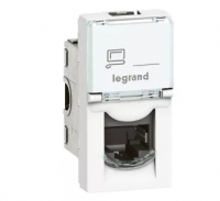 Розеточный модуль типа Legrand, RJ 45 - Программа Mosaic - категория 6 - UTP - 1 модуль - белый